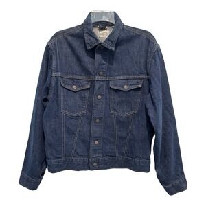 Bar C Denim Jacket Womens Medium Cheetah Embroidery Snap Front Vintage Read Desc